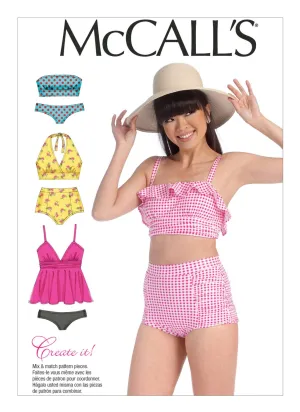 McCall's Pattern M7168 Misses' Retro Bikinis