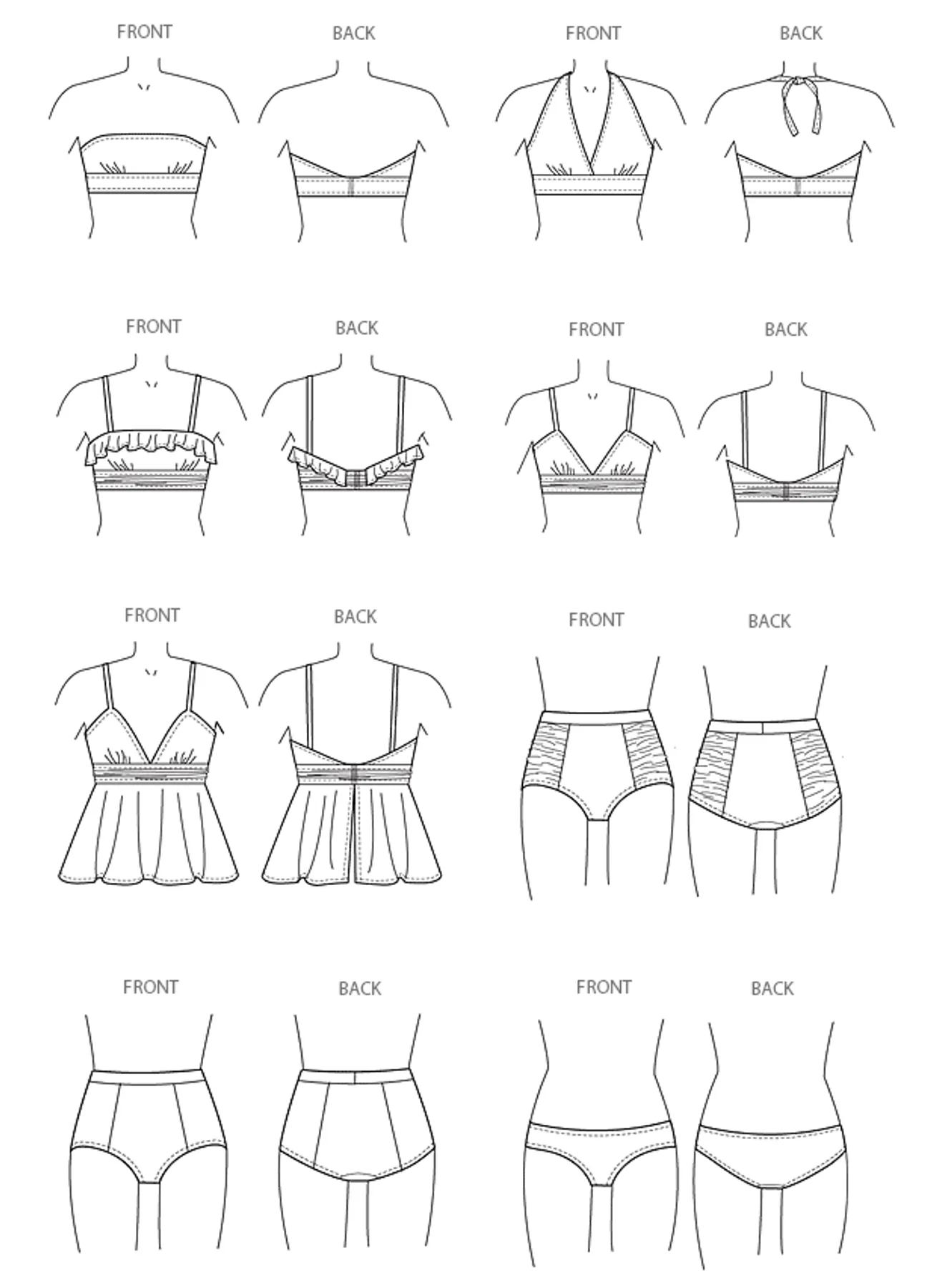 McCall's Pattern M7168 Misses' Retro Bikinis