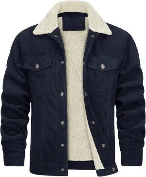 Men 2023 Winter Jean Jackets Warm Sherpa Fleeve Lined Denim Jacket Stylsh Retro Windbreaker Jean Coats Soft Outwear Overcoat