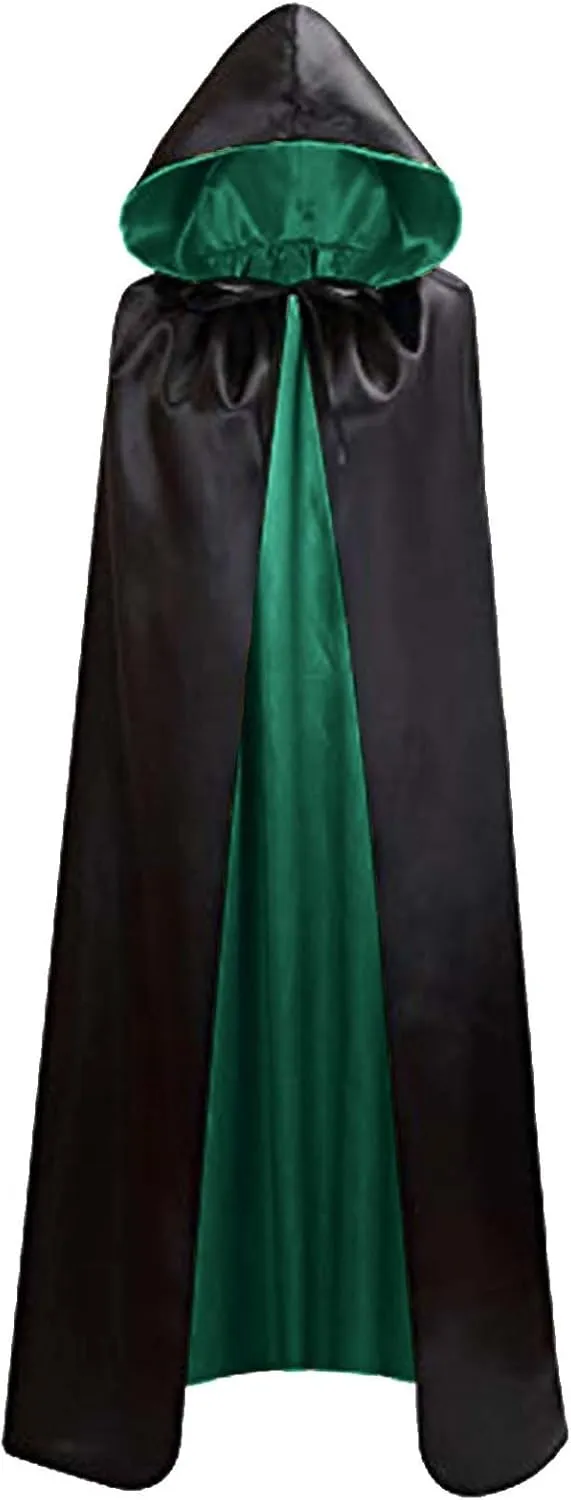 Men Hooded Robe Cloak Knight Fancy Cool Cosplay Costume Medieval Gothic Open Front Poncho Halloween Costumes Coat