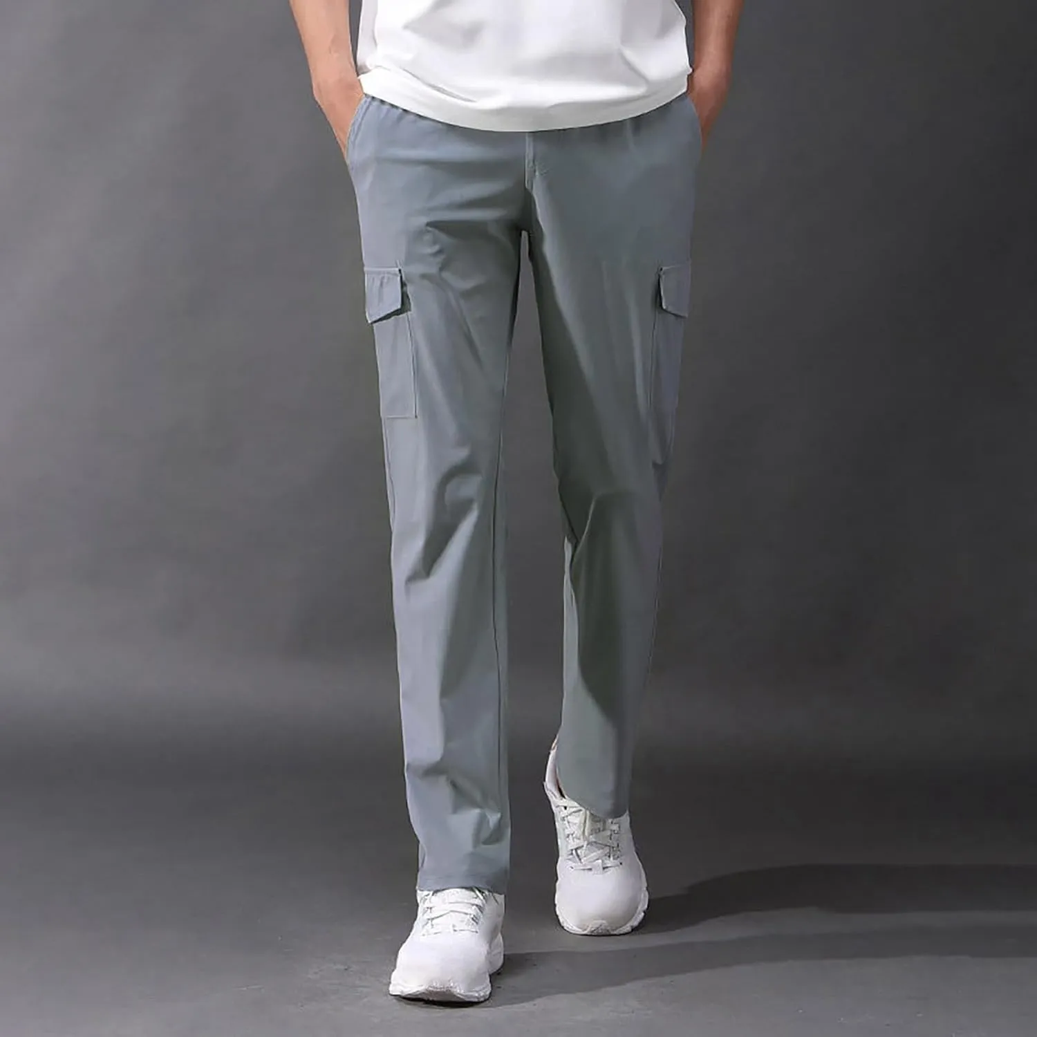 Men's 2024 Casual Pants Elastic Waist Drawstring Beach Summer Pants Lightweight Athletic Casual Sweatpants Work Pants