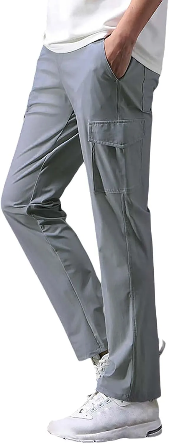 Men's 2024 Casual Pants Elastic Waist Drawstring Beach Summer Pants Lightweight Athletic Casual Sweatpants Work Pants