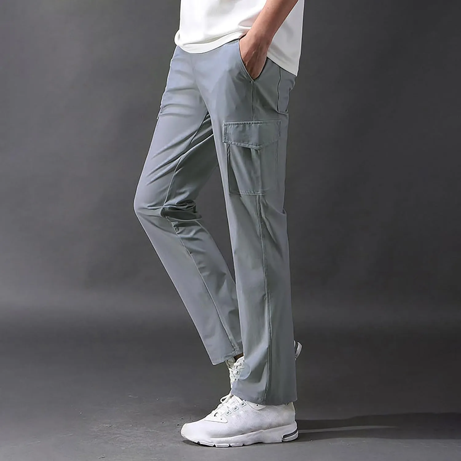 Men's 2024 Casual Pants Elastic Waist Drawstring Beach Summer Pants Lightweight Athletic Casual Sweatpants Work Pants