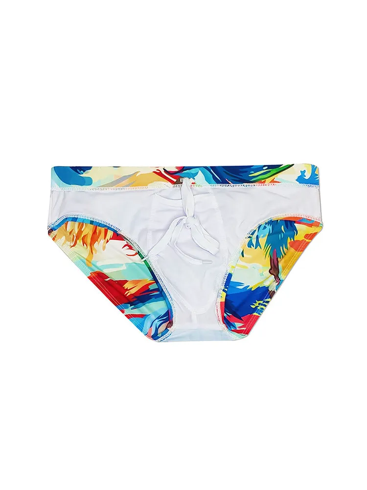 Men's 3D Pouch Ink Art Beach Swim Brief