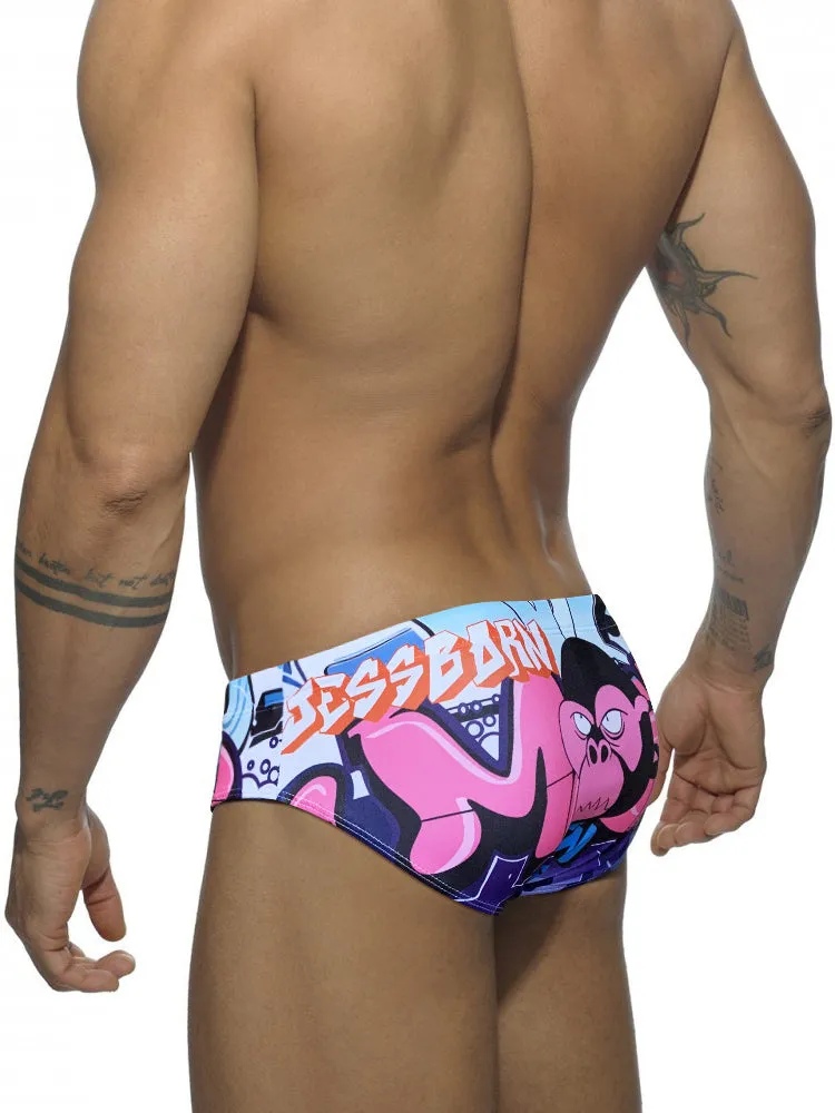 Men's 3D Pouch Trendy Cartoon Swim Briefs