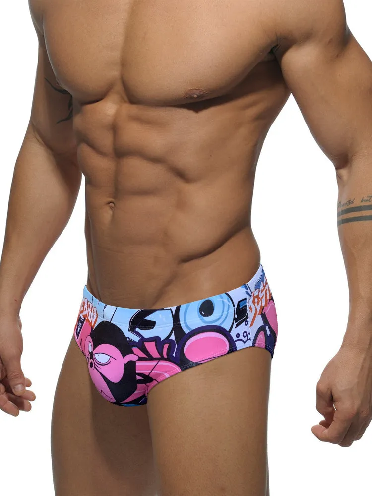 Men's 3D Pouch Trendy Cartoon Swim Briefs