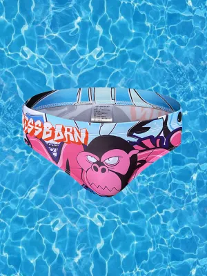 Men's 3D Pouch Trendy Cartoon Swim Briefs