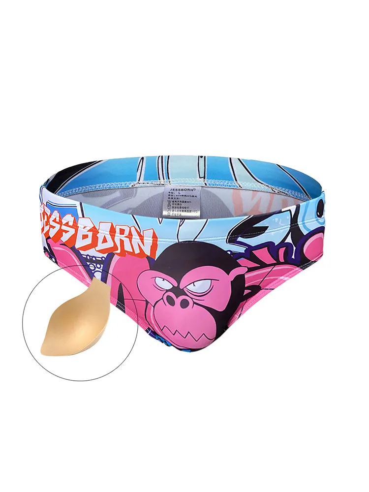 Men's 3D Pouch Trendy Cartoon Swim Briefs