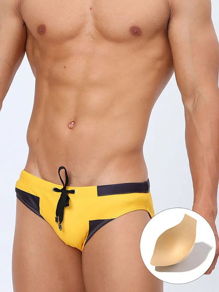 Men's 3D Pouch With Pad Beach Swim Briefs