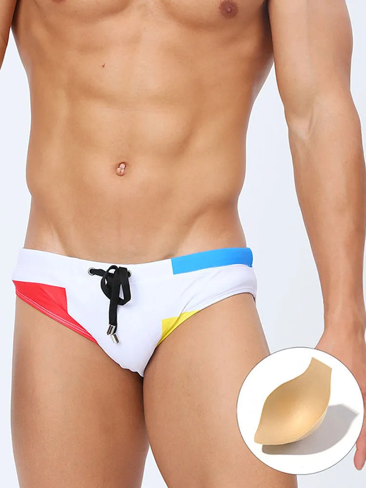 Men's 3D Pouch With Pad Beach Swim Briefs