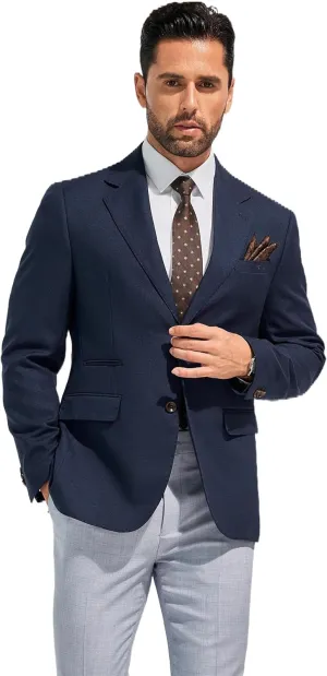 Mens Blazer Two Button Notch Lapel Sports Jackets for Men Lightweight Slim Fit Suit Jacket for Casual Business Wedding
