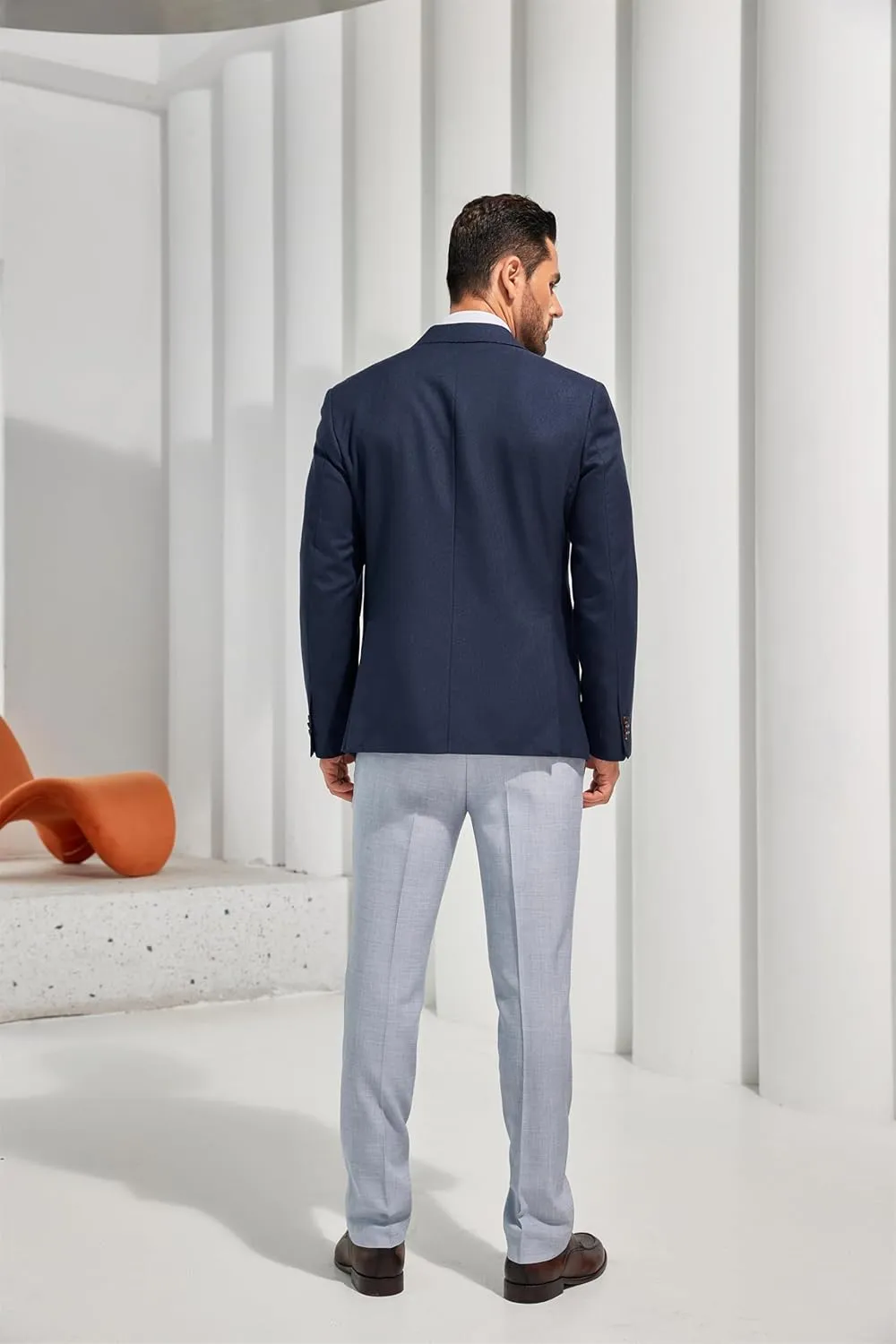 Mens Blazer Two Button Notch Lapel Sports Jackets for Men Lightweight Slim Fit Suit Jacket for Casual Business Wedding