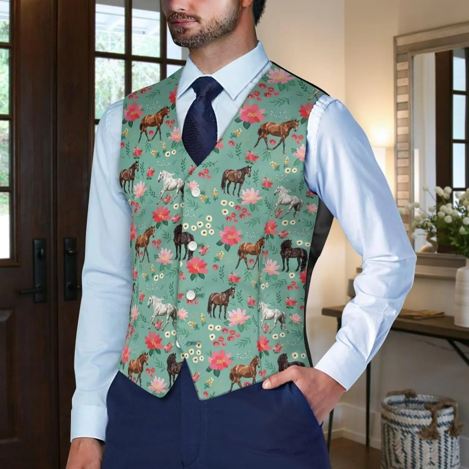 Men's Casual Business Formal Vests Suit Tuxedo Lightweight Waistcoat Slim Fit Dress Blazer Vest Jackets S-4XL