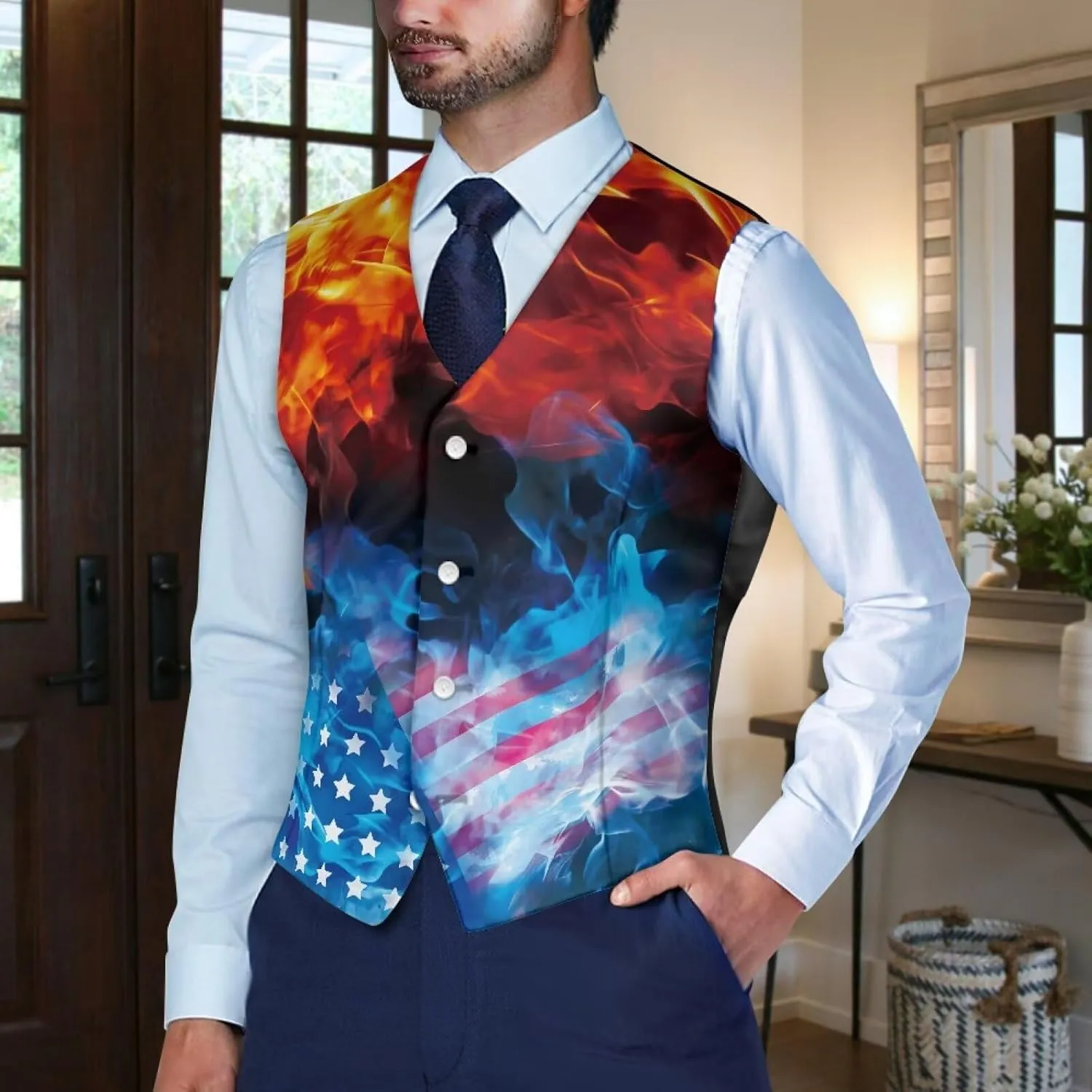 Men's Casual Business Formal Vests Suit Tuxedo Lightweight Waistcoat Slim Fit Dress Blazer Vest Jackets S-4XL