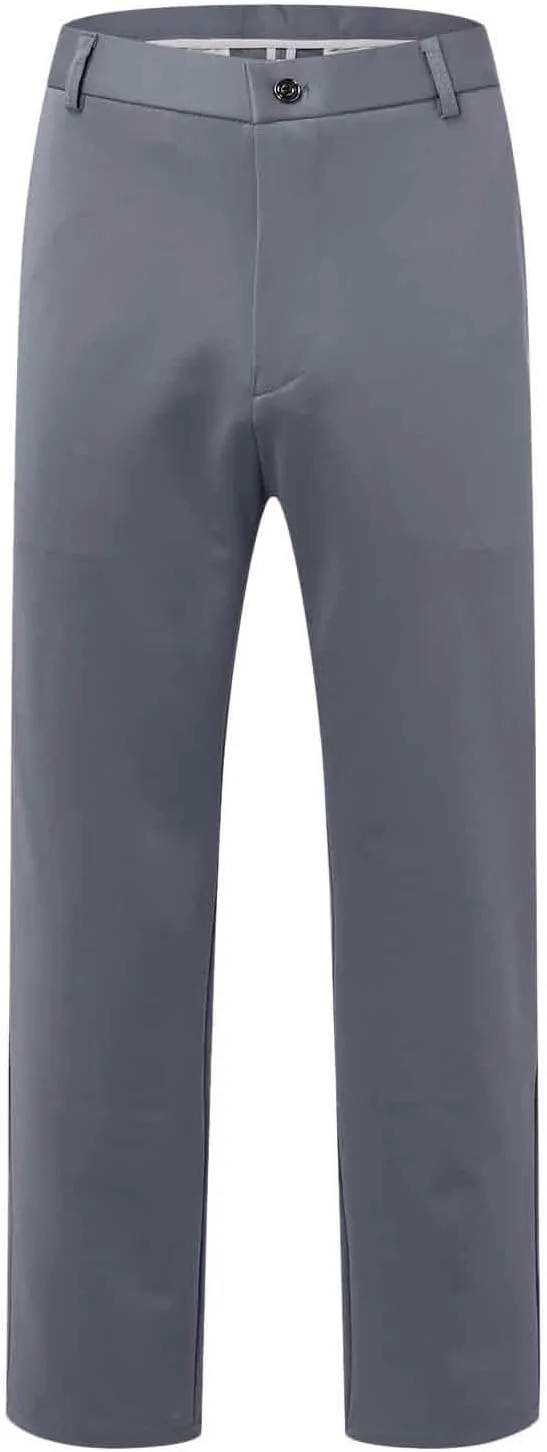 Mens Casual Pants Relaxed Fit Stretch Waist Solid Lounge Dress Pants Straight Leg Plus Size Lightweight Business Work Pants