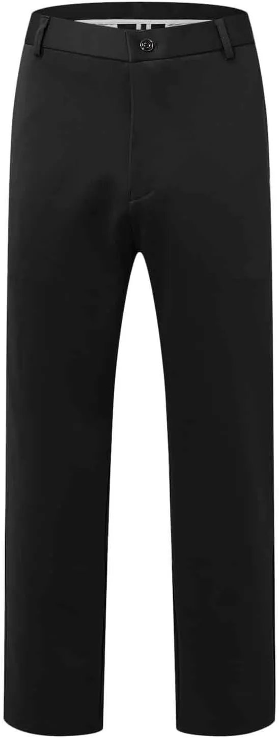 Mens Casual Pants Relaxed Fit Stretch Waist Solid Lounge Dress Pants Straight Leg Plus Size Lightweight Business Work Pants
