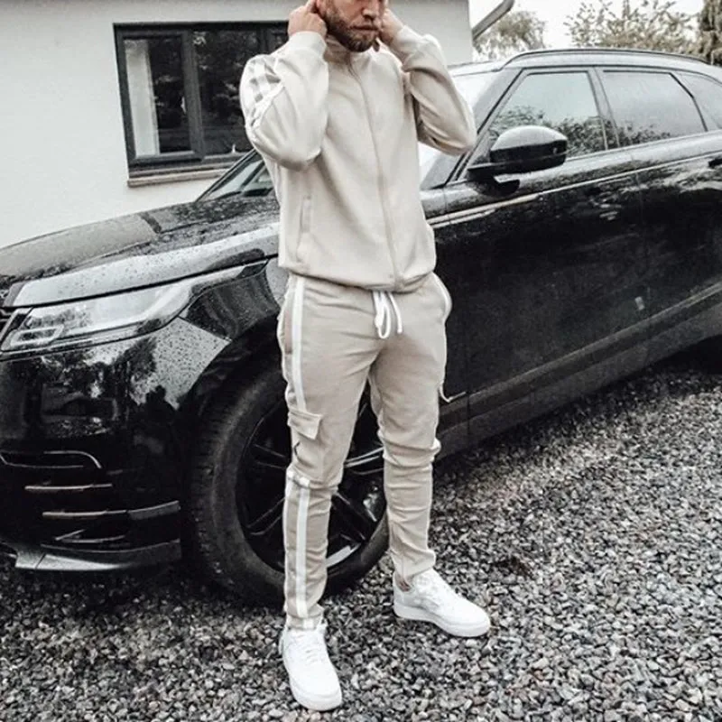 Men'S Casual Solid Color Sports Suit