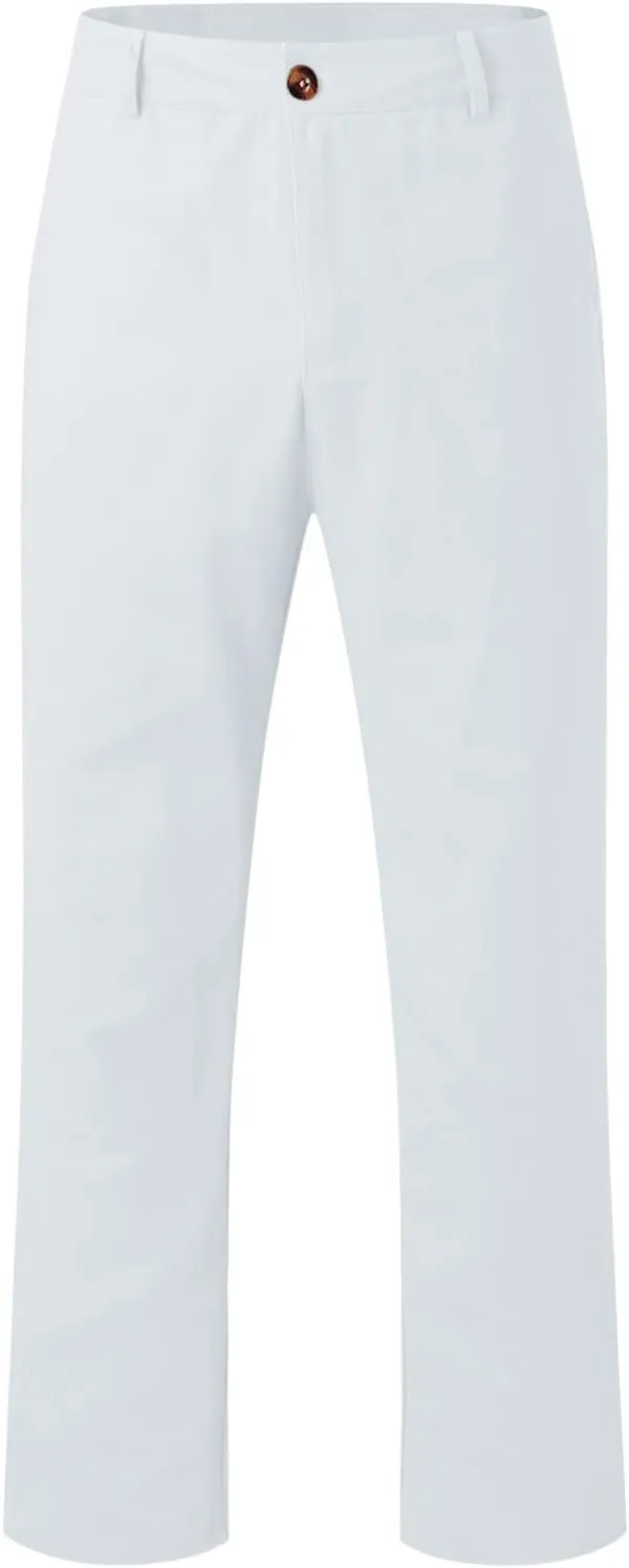 Mens Casual Stretch Dress Pants Slim Fit Solid Color Skinny Long Work Pant Flat-Front Business Golf Dress Chinos Pant