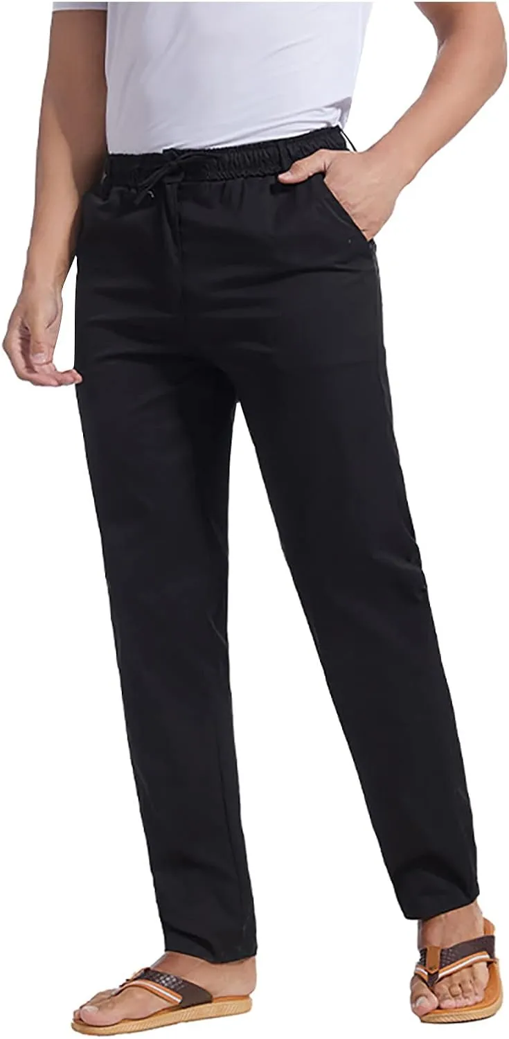 Men's Chino Pants Casual Stretch Waist Tapered Trousers Slim Fit Dress Pants Casual Stretch Twill Pant with Pockets