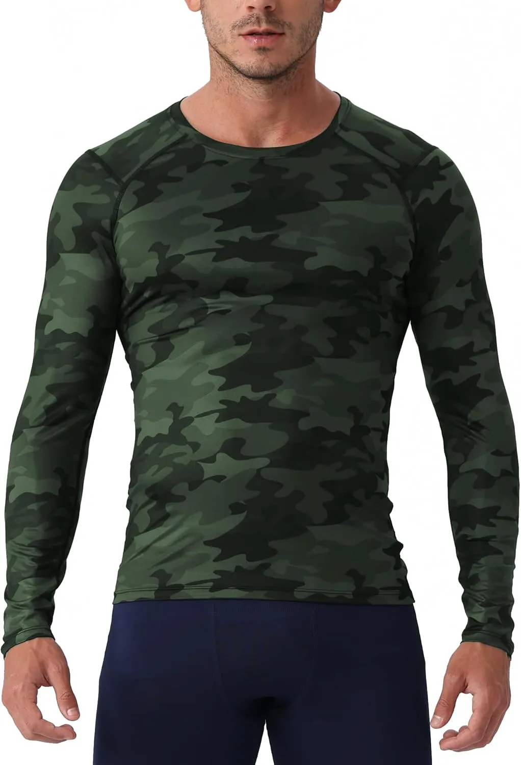 Men's Compression Long Sleeve Shirts, Cool Dry Sport Workout Underwear Shirt Athletic Baselayer Running Tops 1/2 Pack