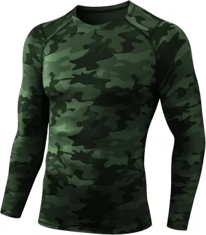 Men's Compression Long Sleeve Shirts, Cool Dry Sport Workout Underwear Shirt Athletic Baselayer Running Tops 1/2 Pack