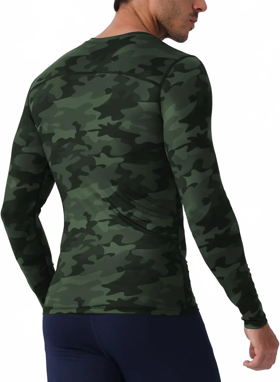 Men's Compression Long Sleeve Shirts, Cool Dry Sport Workout Underwear Shirt Athletic Baselayer Running Tops 1/2 Pack