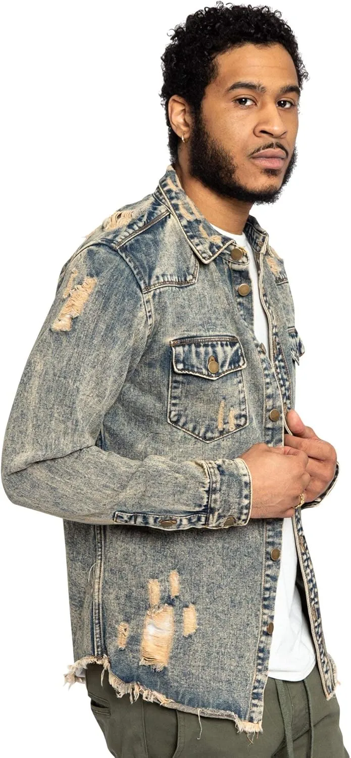 Men's Distressed Denim Jacket