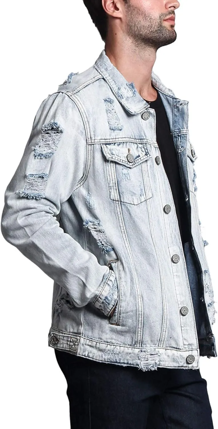 Men's Distressed Denim Jacket