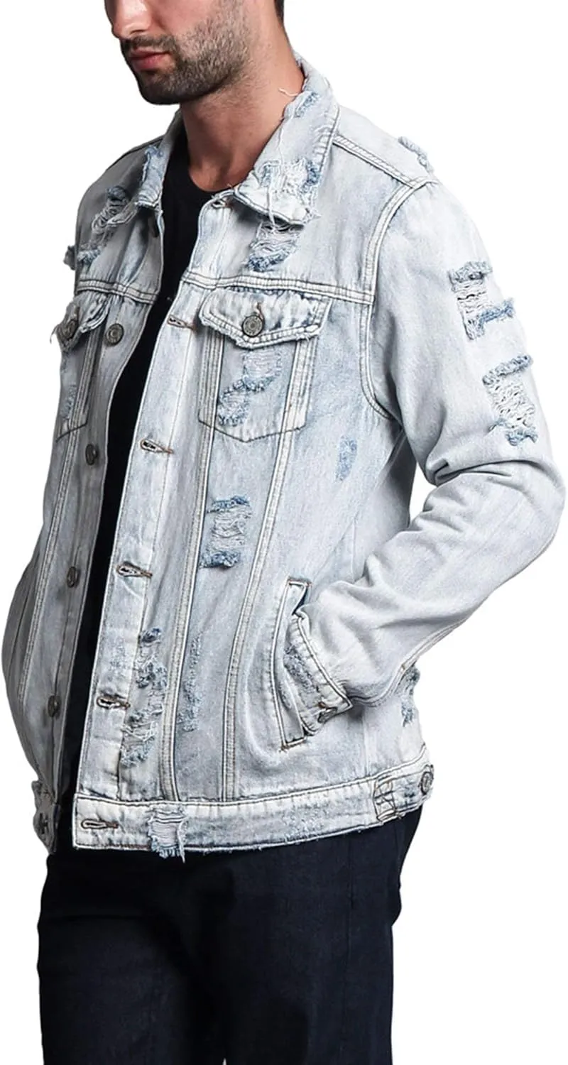 Men's Distressed Denim Jacket