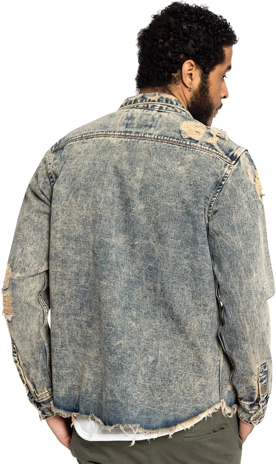 Men's Distressed Denim Jacket
