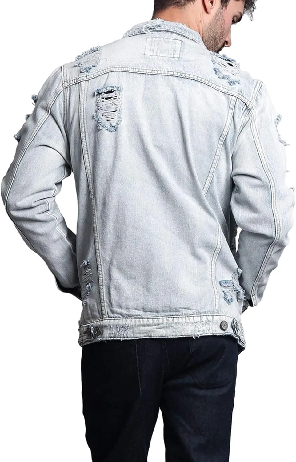 Men's Distressed Denim Jacket