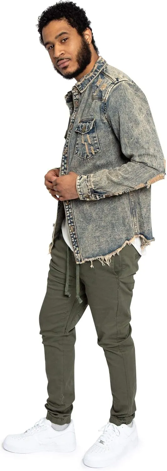 Men's Distressed Denim Jacket