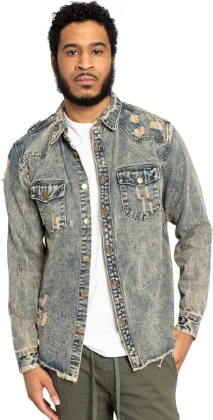 Men's Distressed Denim Jacket