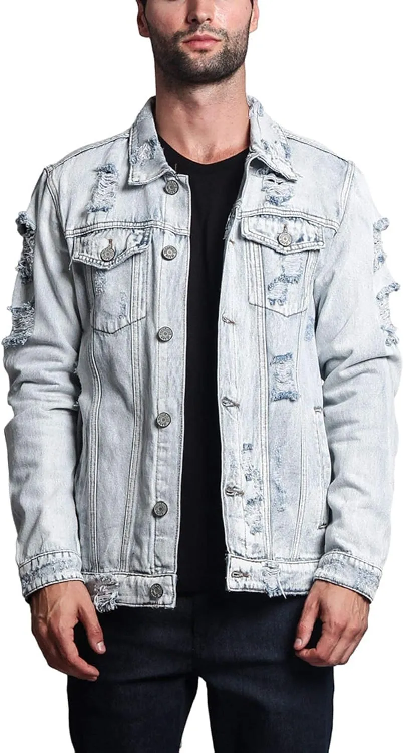 Men's Distressed Denim Jacket