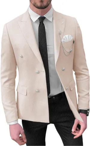 Mens Double Breasted Blazer Jacket for Men Slim Fit Casual Sports Coats for Men Regular Fit Business Wedding Dinner
