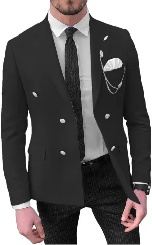 Mens Double Breasted Blazer Jacket for Men Slim Fit Casual Sports Coats for Men Regular Fit Business Wedding Dinner