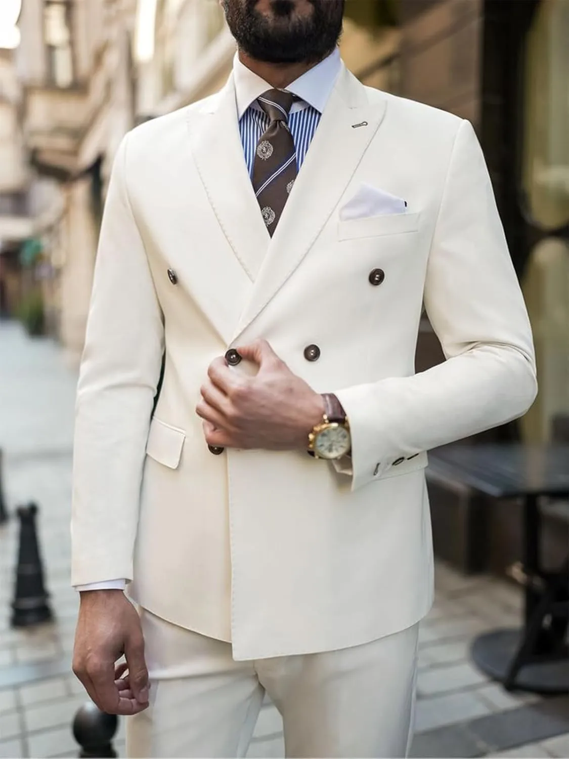 Mens Double Breasted Suit Blazer Casual Jacket for Mens Slim Fit Solid Sport Coat Jacket for Business Formal Wedding