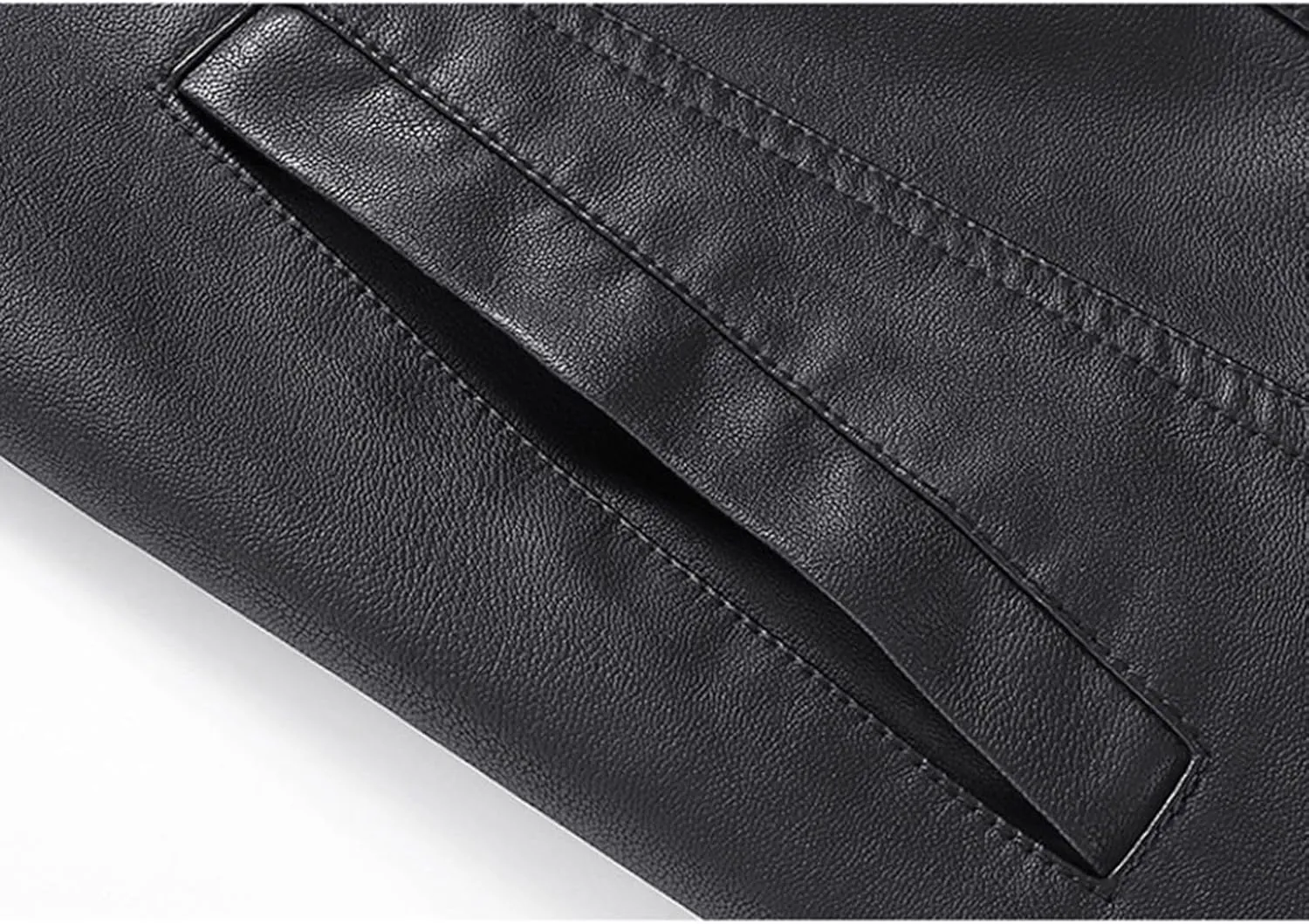 Men's Faux Leather Jacket Slim Fit Zipper Lapel Collar Pockets Motorcycle Jackets Casual Fashion Big and Tall Outwear