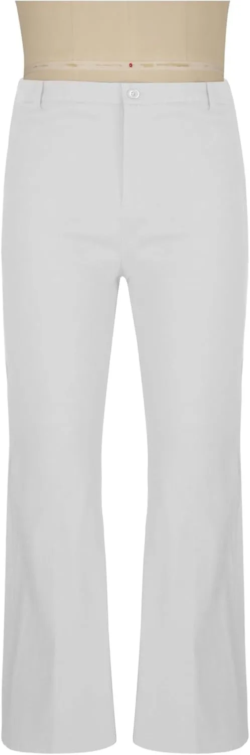 Mens Flared Pants with Belt Loops and Pockets Fashionable Wide Leg Trousers for Formal and Casual Wear