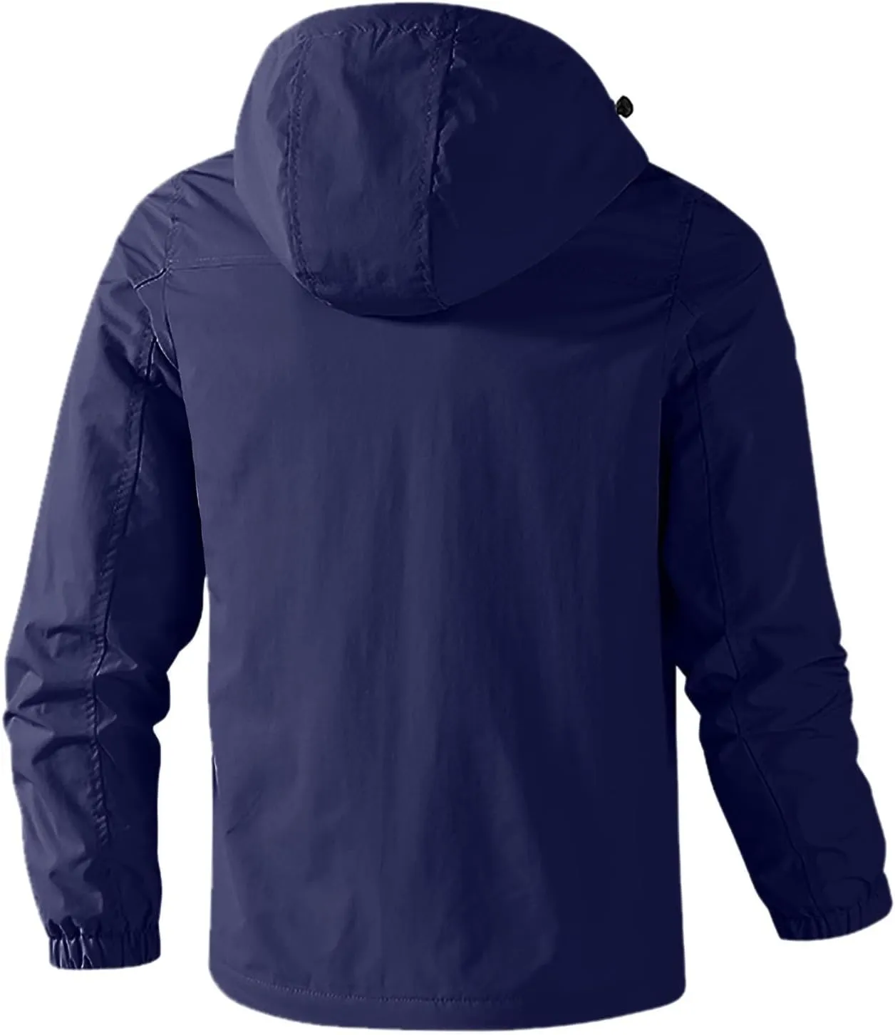 Men's Full-Zip Fleece Jacket Winter Warm Fleece Solid Color Outdoor Hooded Windbreaker Active Jacket Outdoor Clothing