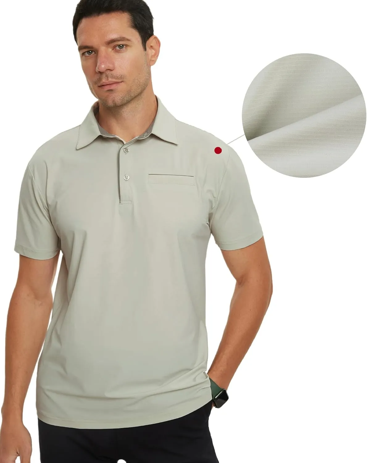 Mens Golf Shirt Short Sleeve Dry Fit Performance Moisture Wicking Rib Collared Golf Polo Shirts for Men