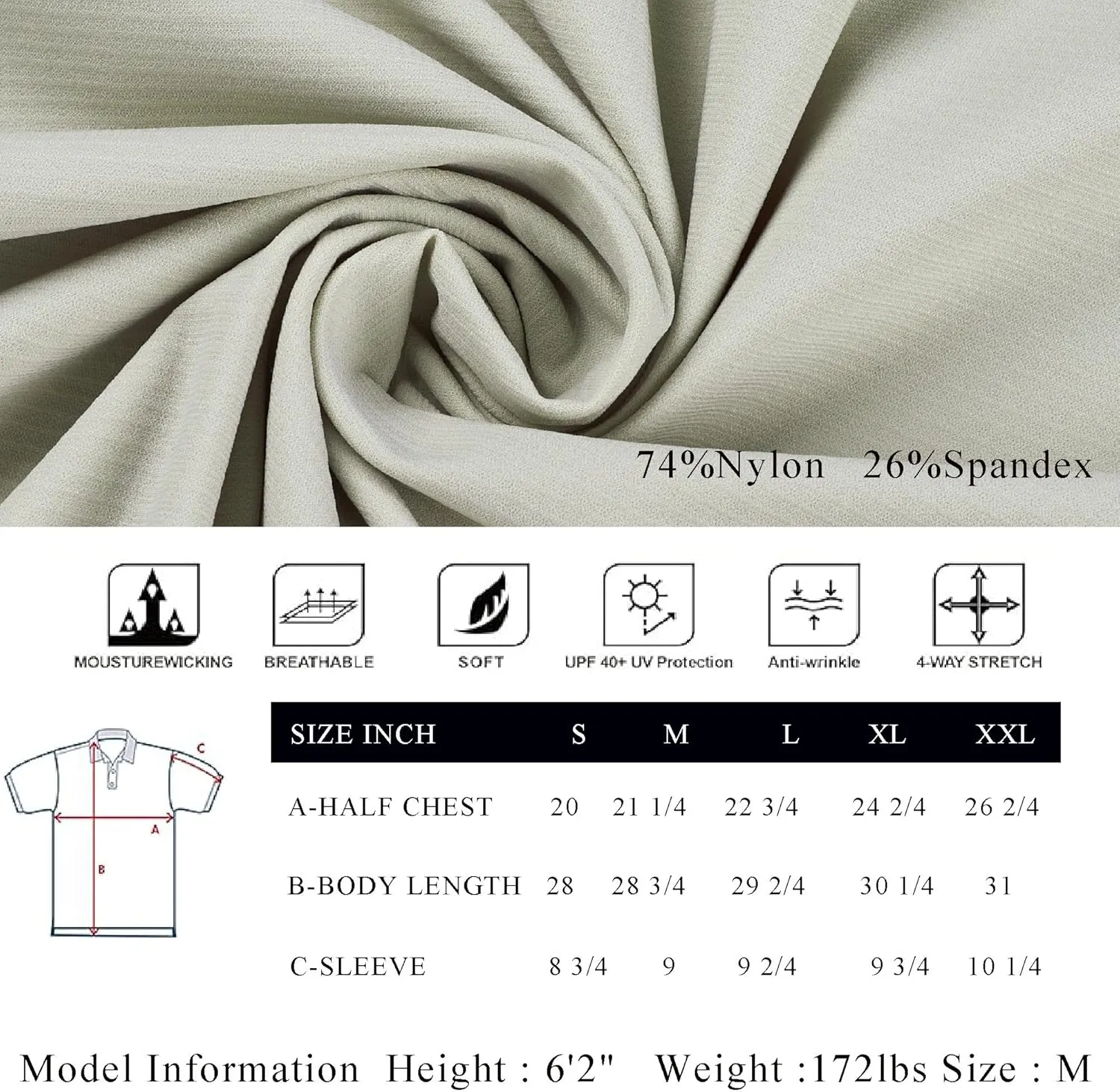 Mens Golf Shirt Short Sleeve Dry Fit Performance Moisture Wicking Rib Collared Golf Polo Shirts for Men