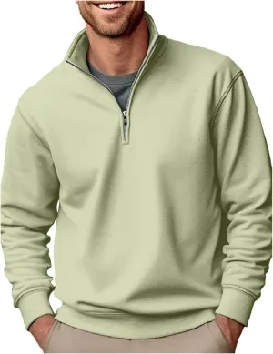 Men's Half Zip Sweatshirt Stand Neck Slim Fit Long Sleeve Sports Sweatshirts Soft And Warm Cool Style Pullover Shirt