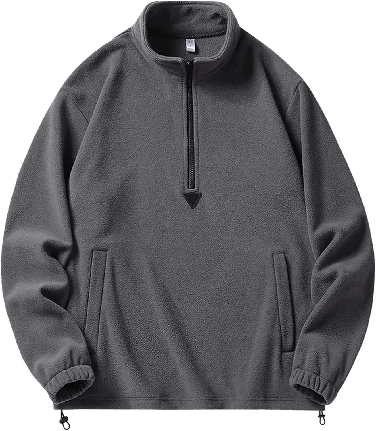 Mens Half Zip Sweatshirts Casual Fuzzy Long Sleeve Jackets Pullover Tops Solid Color Pockets Winter Outfits Clothes