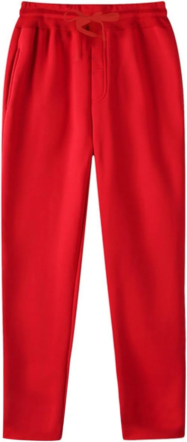 Men's Hip-Hop Pants Autumn and Winter Casual Solid Color Sports Pants with Cuffs, Fitness Pants with Pockets