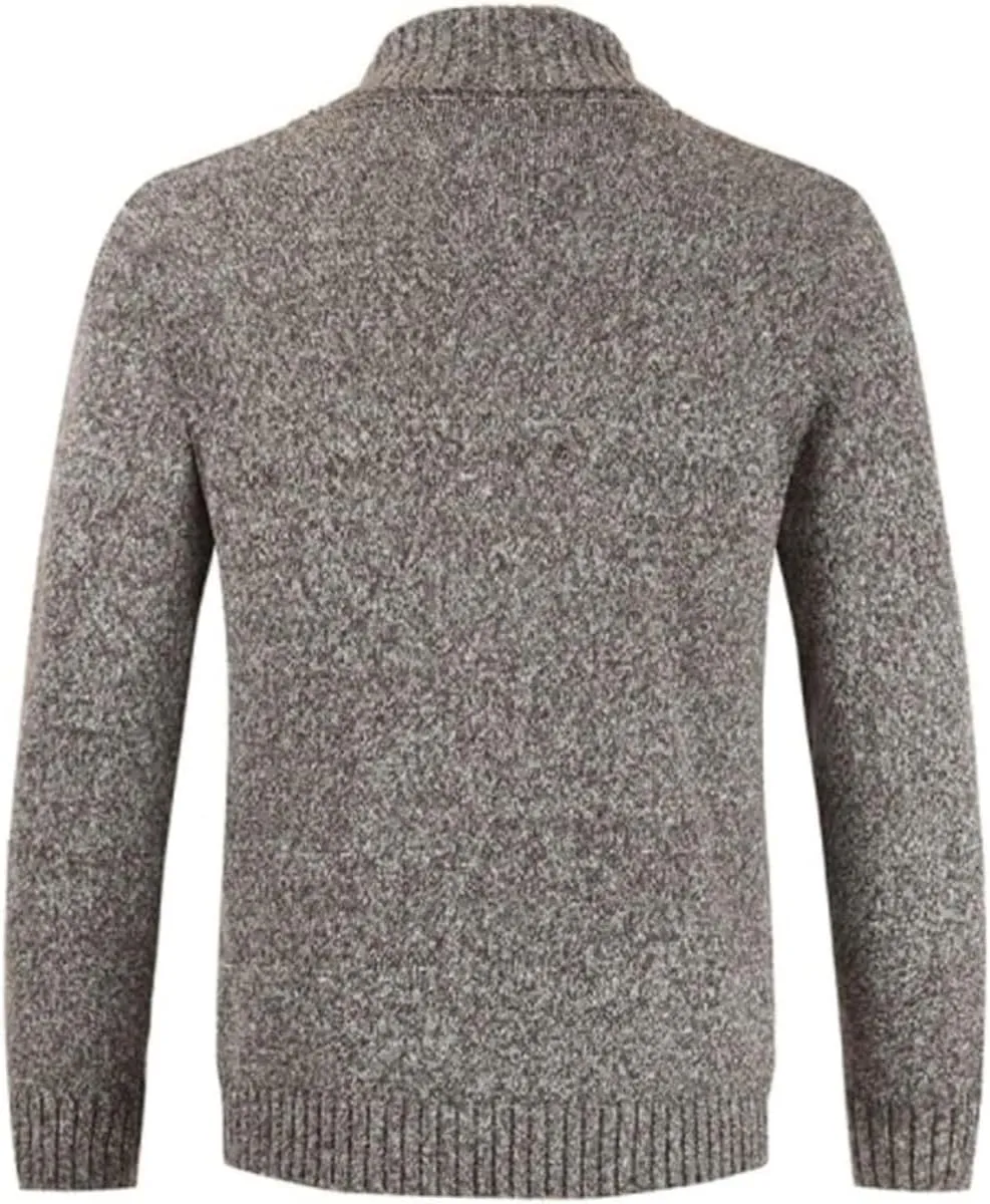 Men's Lapel Double-Breasted Knitted Cardigan Blazer Button Down Knitted Sweater Slim Fit Chunky Jumpers Outwear