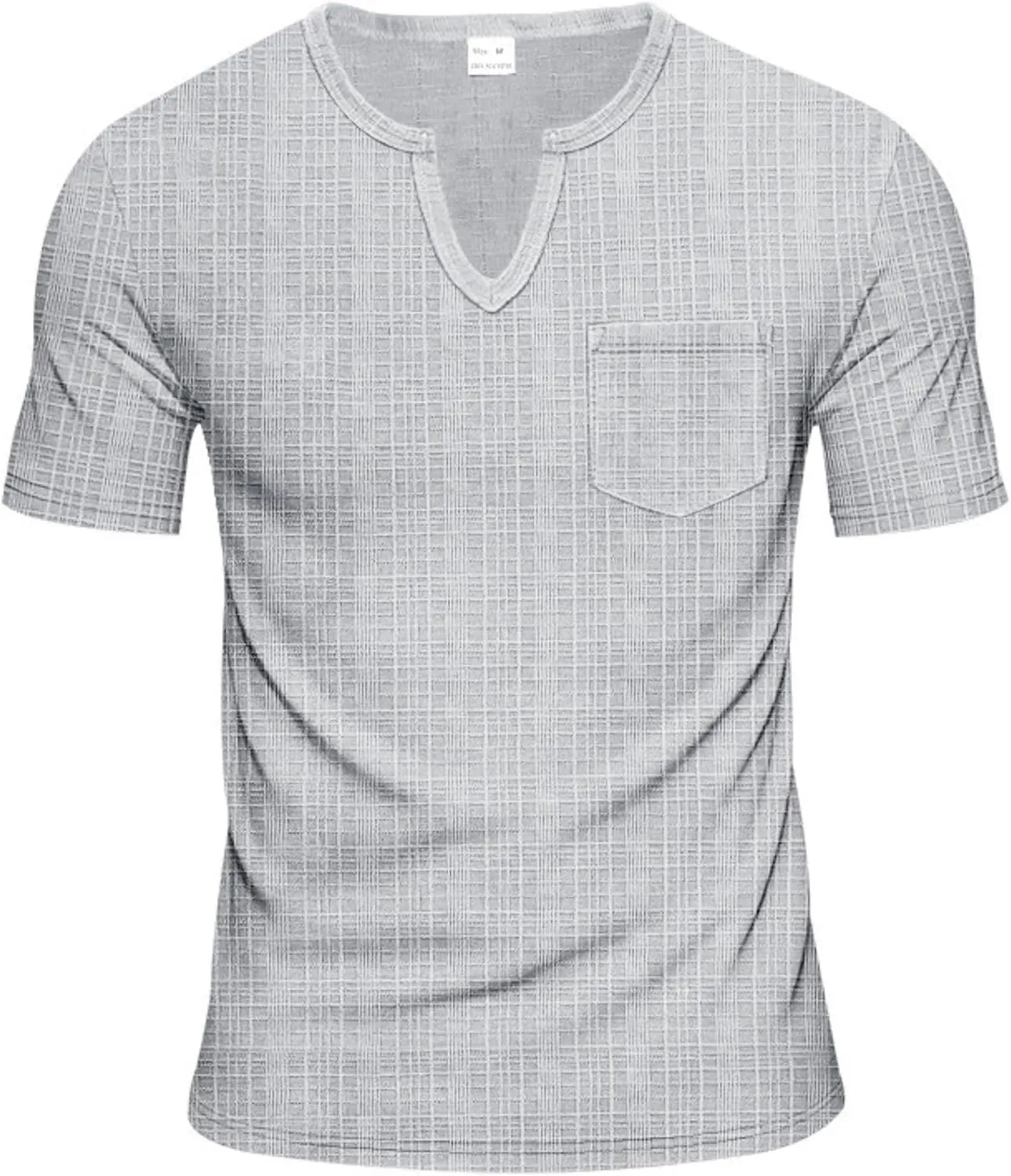 Men's Linen Henley Shirts Casual Short Sleeve V Neck Blouses Tops 2025 Summer Beach Hippie Shirts with Pocket