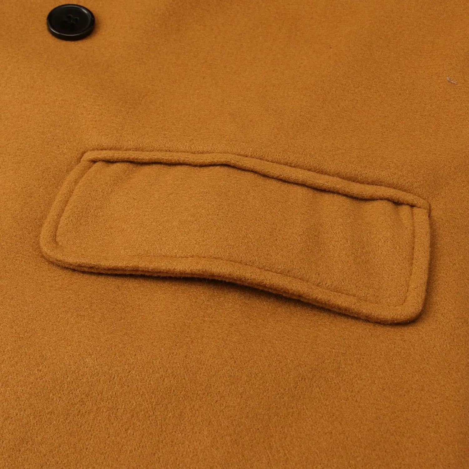 Men's Notched Collar Trench Coat Double Breasted Winter Warm Pea Coats Windbreaker Business Wool Blend Long Jacket