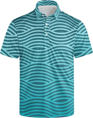 Men's Polo Shirt Funny Golf Shirts Quick Dry Print Performance Short Sleeve Collared Golf Polo Shirts for Men, S-4XL