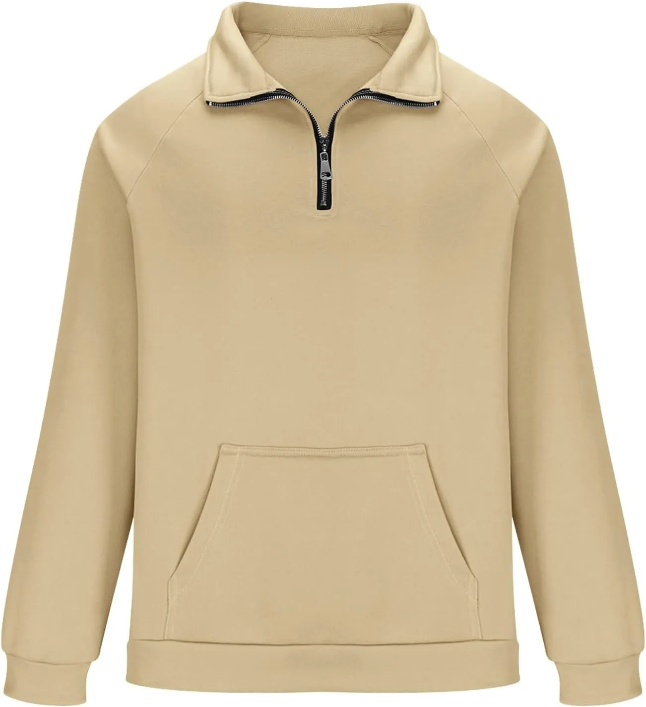 Men's Quarter Zip Pullover Fleece Lined Mock Neck Sweatshirts Oversized Golf Pullovers Warm Winter Outerwear